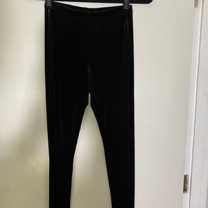 AB Studio stretch velvet black pants
